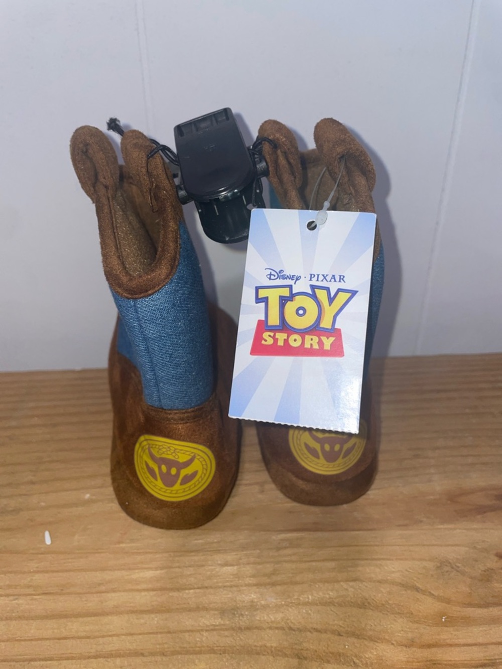 Disney Woody Boot-Style Kids Slippers in Brown and Blue - Picture 3 of 4